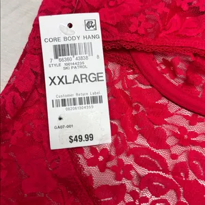 INC International Concepts Sexy Lace Underwire Thong Bodysuit Red thumbnail 6
