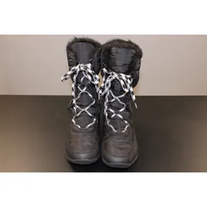 Sorel Whitney Short Lace Boots Womens 9.5 Black Waterproof Winter Snow NL3085 thumbnail 2