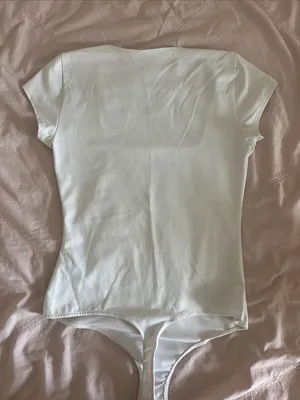Free People White Square-Neck Short Sleeve Bodysuit thumbnail 4