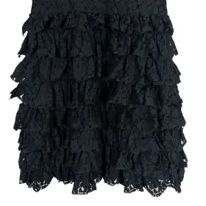 Guess Lace Tiered Ruffle Mini Dress Witchy Black V-Neck Whimsigoth Witchy Size S thumbnail 4