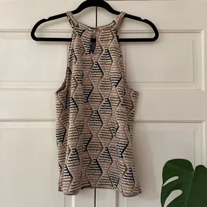 Anthropologie Lindsay Structured Halter‎ Top Size L Multicolor Geometric Trendy thumbnail 8