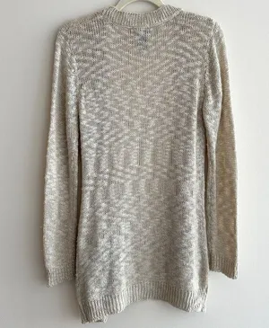 Wet Seal Open Front Long Knit Cardigan, Tan, Size Medium thumbnail 12