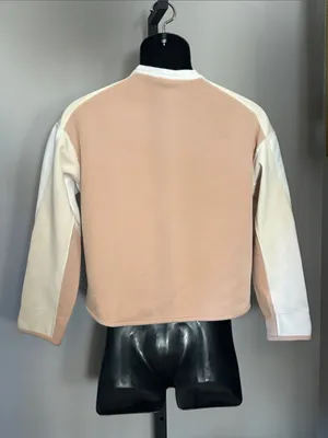 Nike Small Cream and Rose Gold Colorblock Crewneck Crop Sweatshirt thumbnail 2