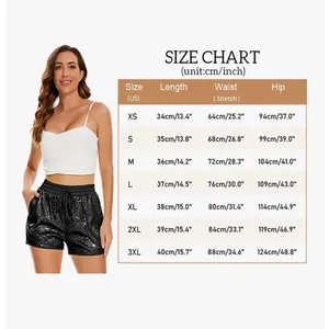 NEW Sequins Rave High Waist Casual Hot Pants Shorts S thumbnail 3