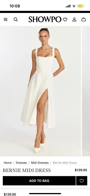 New Showpo Bernie Midi Square Neck Dress Size Large MSRP $139 thumbnail 3