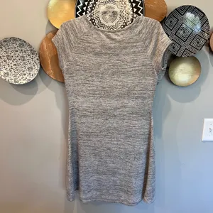 Garage Womens Grey Space Dye‎ Square Neck Cap Sleeve Bodycon Mini Dress Large thumbnail 3