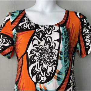Sophie A Dress Size XL Bright Travel Knit Easy Care Dopamine Artsy Art to Wear thumbnail 2
