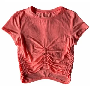 Free People Movement Tempo Ruched UV Protection Tee Orange Women's Size Small thumbnail 1