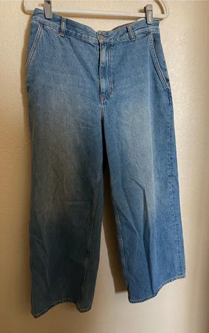 COS Mid Rise Wide-leg Baggy Blue Light Wash Jeans Women's Size 28 thumbnail 1
