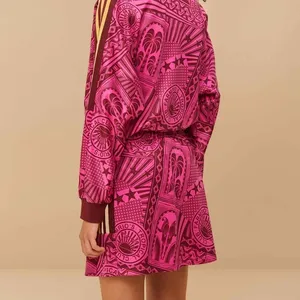 NWT Farm Rio Adidas Skirt Tropical Club Pink Fuchsia Magenta Graphic Print thumbnail 3