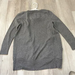 Abercrombie & Fitch Cardigan Sweater ruffle open womens Gray (small) y2k vintage thumbnail 4