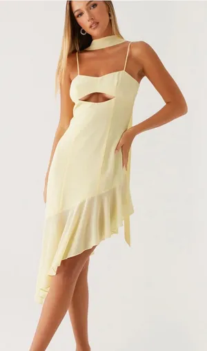 Peppermayo Yellow asymmetrical dress thumbnail 1