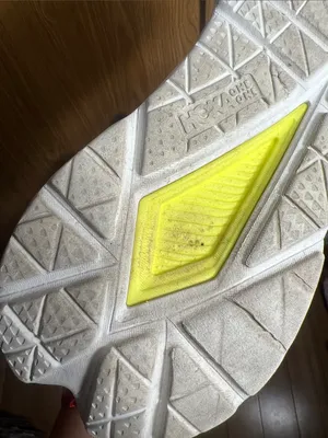 Hoka White Athletic Shoes with Yellow and Teal Accents thumbnail 8