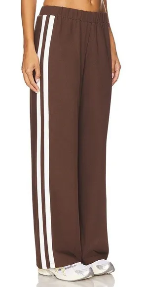 4th & Reckless Revolve Tammy Chocolate Brown Side Stripe Pull-On Track Pants M thumbnail 1