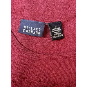 Hillard & Hanson Sleeveless Knit Sweater Top Medium Red Rayon Blend Y2K thumbnail 4