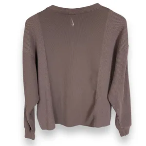 Nike Yoga Dri-Fit Luxe Cover-Up Shirt‎ Women Long Sleeve Henley Size Medium Knit thumbnail 3