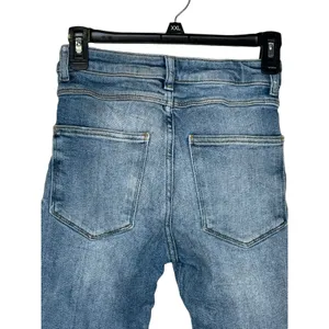 Zara Womens Jeans Mid-Rise Skinny Ankle Frayed Hem Stone Washed Denim‎ Blue 4 thumbnail 8
