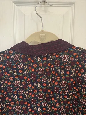 NWT!! LOFT Outlet Mixed Prints Floral Button Down Top thumbnail 6