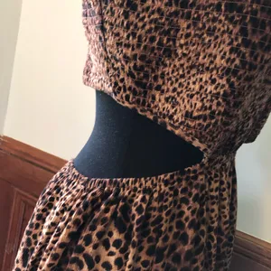 Aerie Leopard Print Smocked Cut-Out Mini Dress thumbnail 7