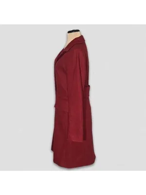 Banana Republic Wool Blend Pea Coat Red Burgundy Extra Small thumbnail 4