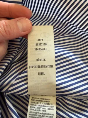 Abercrombie & Fitch Y2K Blue Striped Fitted Button Down Shirt M thumbnail 9