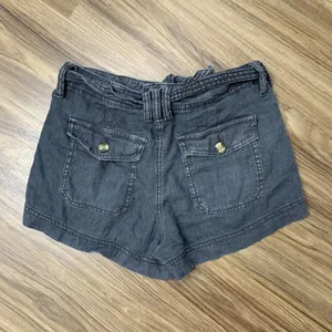 American Eagle Size 4 Shorts Linen Blend High Rise Tie Waist Gray Utility Boho thumbnail 12