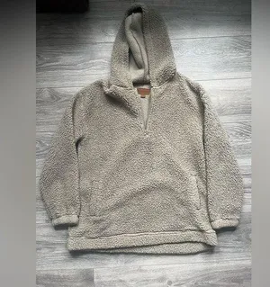 Koolaburra by UGG Tan Long Sleeve Warm Cozy Comfy Sherpa Hoodie Sweater Size M thumbnail 1
