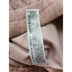 Zara Cotton Blend Cropped Pants Size M Cuffed Wide Hem Ankle Dusty Pink Coastal‎ thumbnail 9