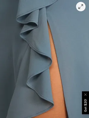 Lulu's Dusty Blue One-Shoulder Ruffle Evening Gown thumbnail 4