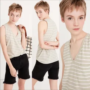 Madewell Whisper V-Neck Cotton Tank Top Shirt Tee M v6x thumbnail 2