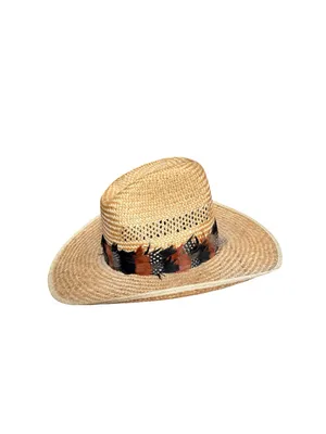 Vtg. Hush Puppies woven straw western cowboy hat thumbnail 4
