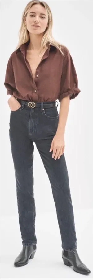 Aritzia Denim Forum The Nina Super High Rise Cigarette Jeans in Black‎ Size 24 thumbnail 1