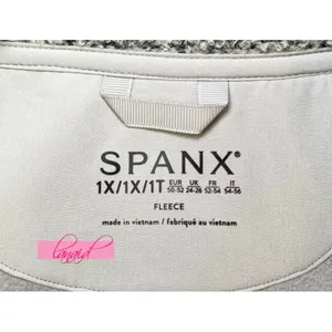Spanx Luxe Fleece Jacket Pebble Grey Sherpa Faux Shearling Fuzzy Teddy Coat 1X thumbnail 8