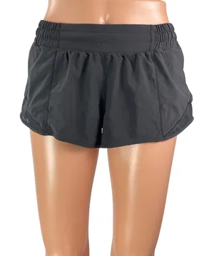 Lululemon Black Women's High Rise Elastic Waist Athletic Running Shorts Size 6 thumbnail 1