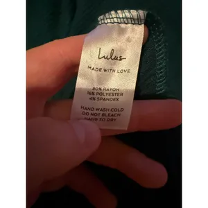Lulus‎ Hunter Green Ribbed Knit Fit Flare Skater Dress Womens Small Long Sleeve thumbnail 6