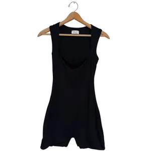 Oh Polly Nova Square Neck Romper Black Sleeveless Bodysuit Size 6 thumbnail 4