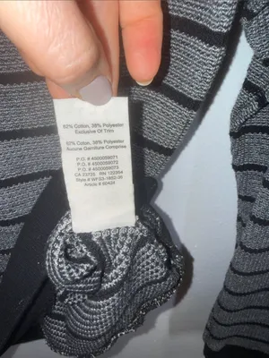 Aritzia Tna gray black striped raglan thermal long sleeve pullover sweater XS thumbnail 4