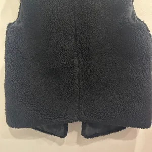 Madewell Black Faux Shearling Sherpa Vest Small Apres Ski Boho Cozycore Hygge‎ thumbnail 7