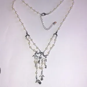 Monet Elegant Faux Pearl and Silver Tone Dainty Beaded Necklace thumbnail 9