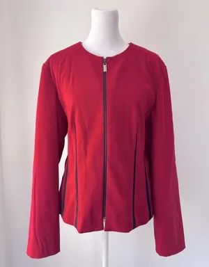 Vintage Y2K Positive Attitude Red Full Zip Jacket Size 12 thumbnail 3