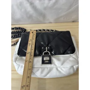 Steve Madden Women’s Shoulder Bag Old Money Preppy Crossbody Black White thumbnail 11