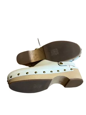 J. Crew Beige Leather Grommet Studded Convertible Clog Shoes Style Baa188 (8.5) thumbnail 7