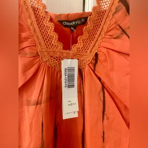 Chaudry Women’s Orange Sleeveless Size Small Dress thumbnail 3