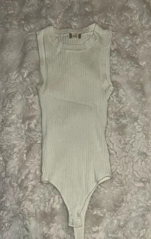 Altar’d State Ribbed Knit Lite Cream Bodysuit thumbnail 1