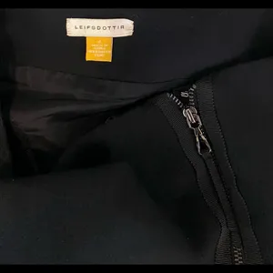 Anthropologie Leifsdottir 4 Zipped Mini Swing Skirt Black Stretch Knit Zipper thumbnail 5