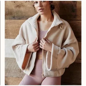 Free‎ People Movement Women's Climb High Fleece Jacket Cream Sz M thumbnail 3