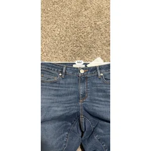 Ann Taylor LOFT Curvy Straight Leg Jeans Medium Wash Blue Denim Tall Size 27/4T thumbnail 6