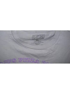 LCM International XL Graphic Tee Lavender Kawaii Cat Pizza Palace Tokyo T-Shirt thumbnail 3