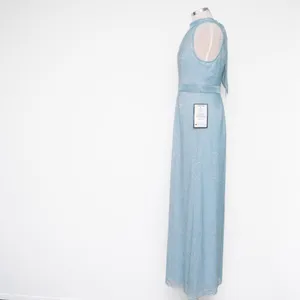Adrianna Papell‎ | Floral Metallic Stencil Halter Gown thumbnail 6