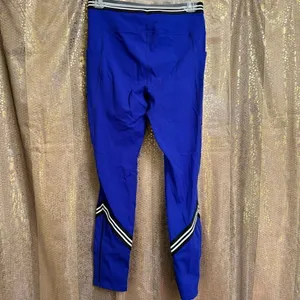 Free People Movement Cobalt Blue Zephyr Striped Leggings Small thumbnail 2